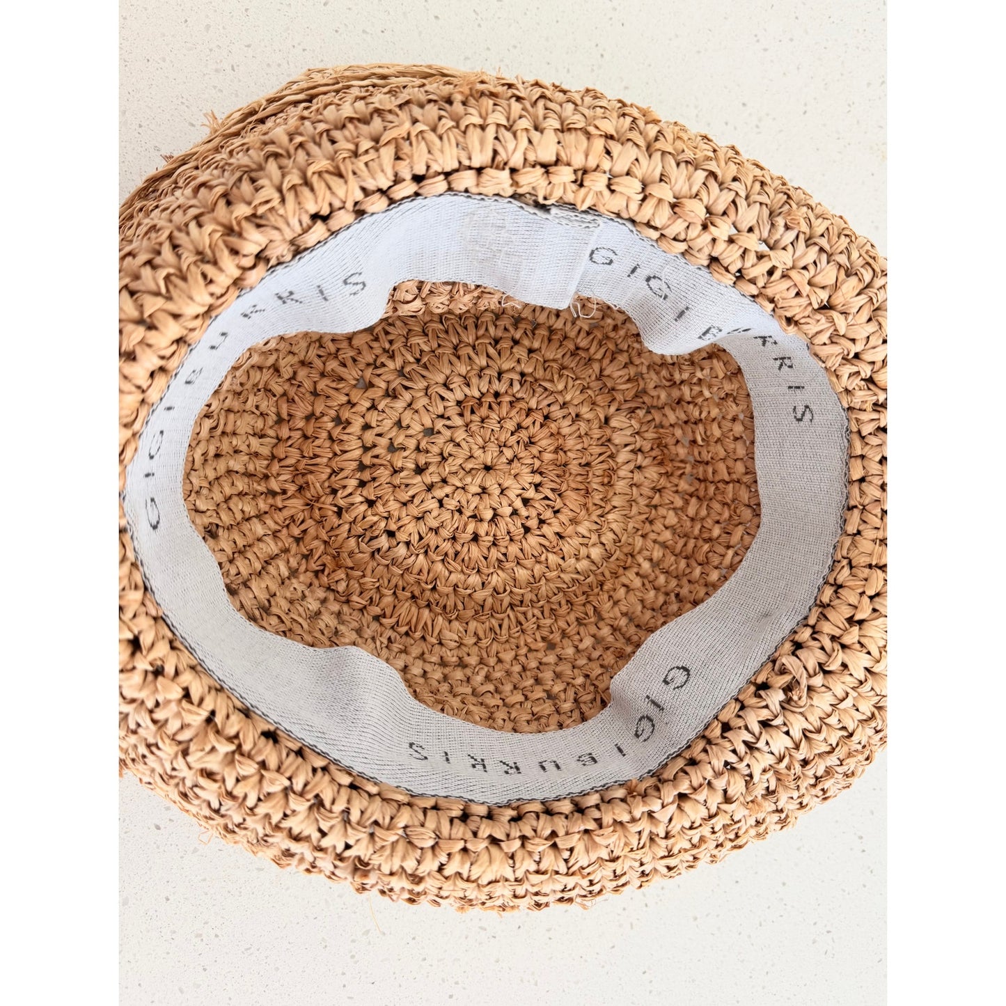 Gigi Burris Straw Cloche Hat Openwork Lattice | Made in USA | Includes Sunglasses