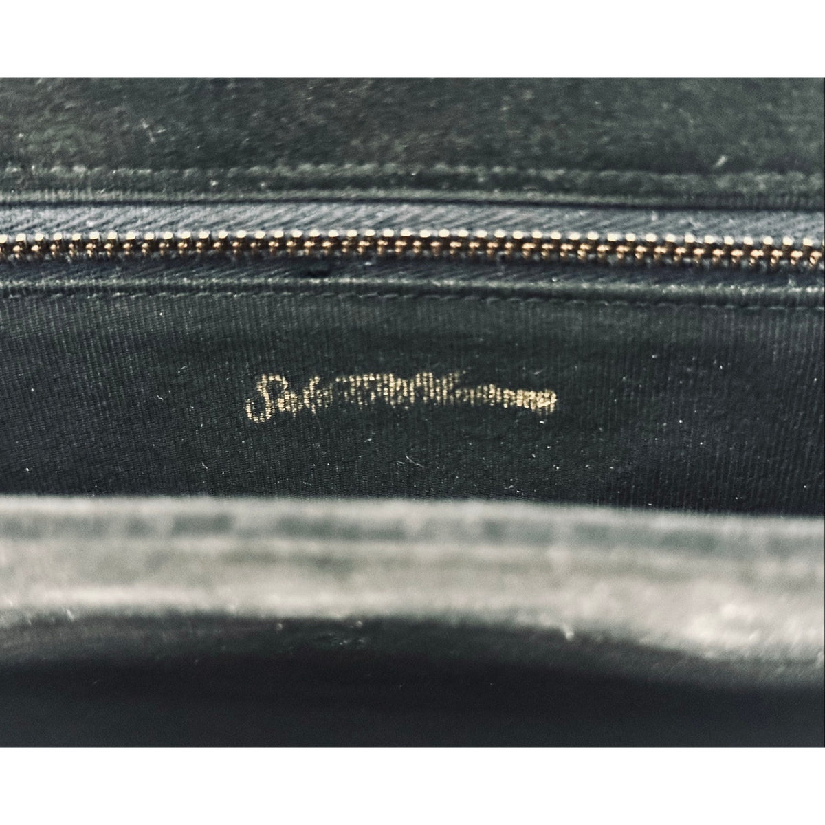 Salvatore Ferragamo 1980s Black Suede Leather Shoulder Bag 80s-90s