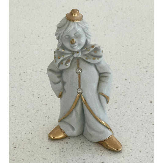 Vintage Italian Capodimonte-Swarovski-Limoges Porcelain Clown Crystals 24K Gold
