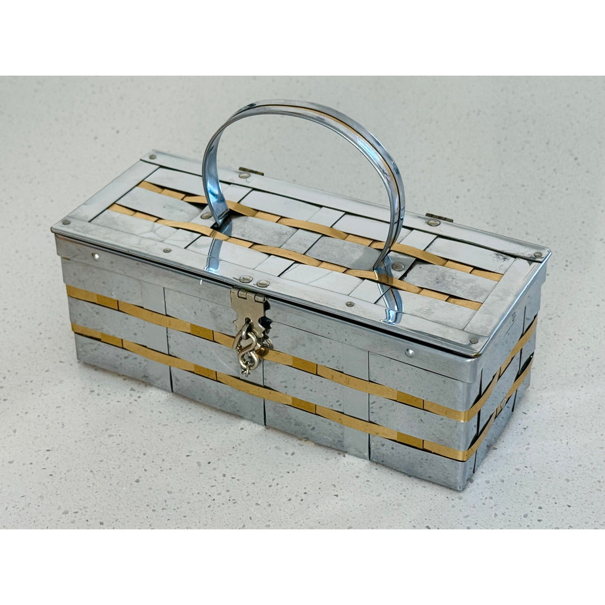 Dorset Rex vintage goldtone & silver basket handbag