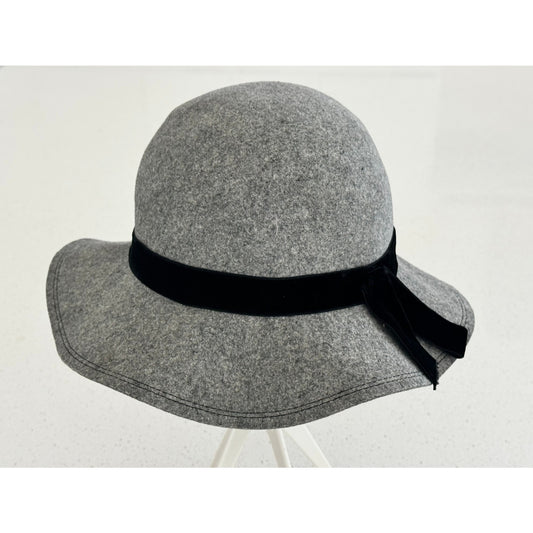 Vintage Betmar New York Grey Felt Hat Wide Brim Ribbon Trim | Sunglasses