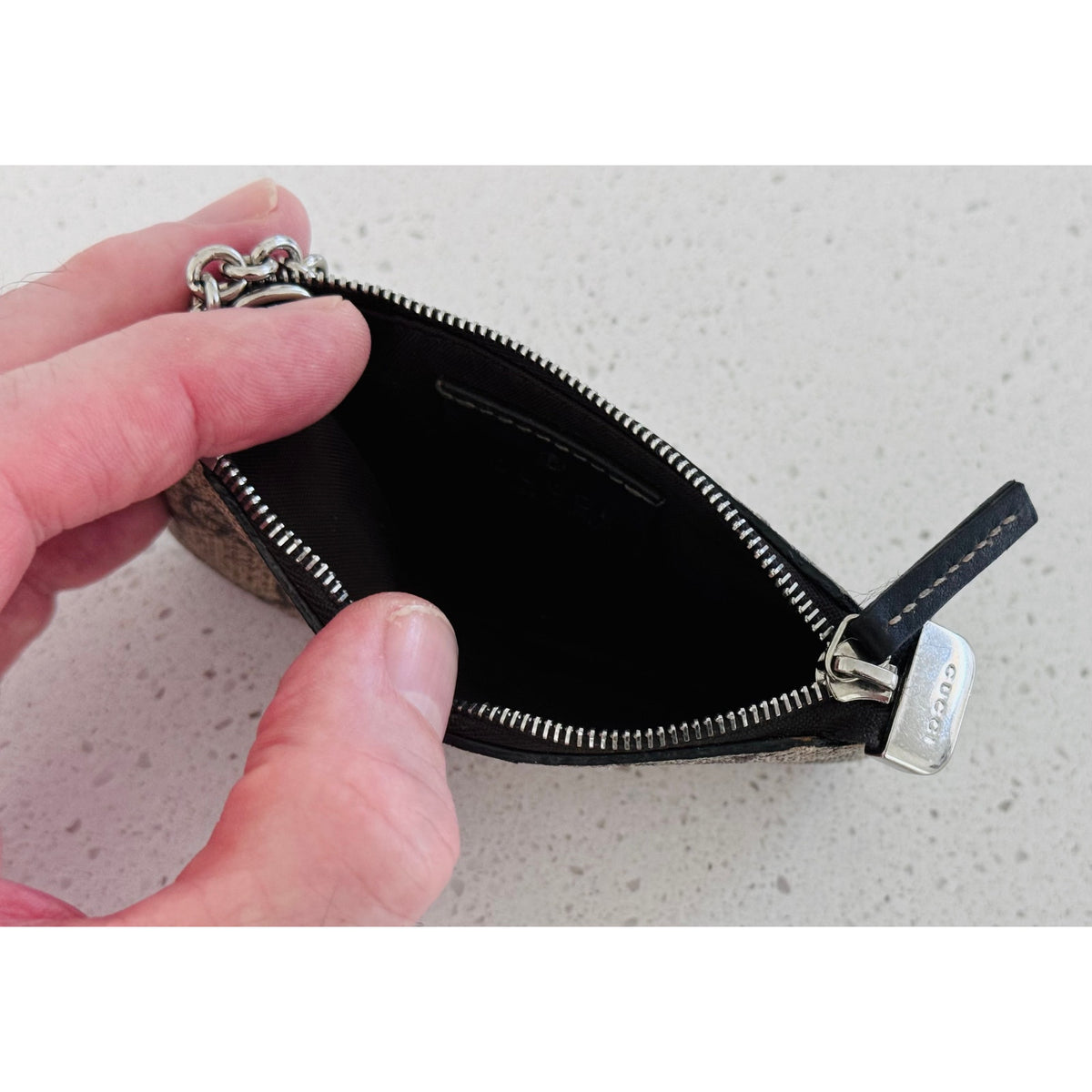Gucci GG Supreme Key Pouch with Chain