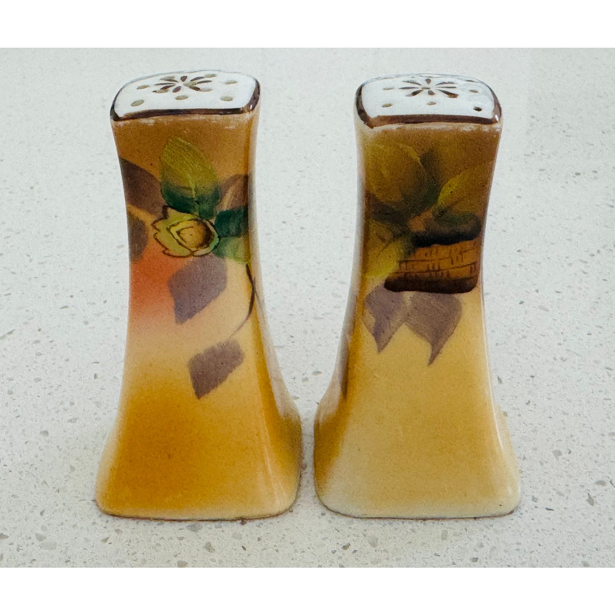 Vintage Mid-Century Japanese Hand-Painted Ceramic Salt & Pepper Shakers - Marked Japan