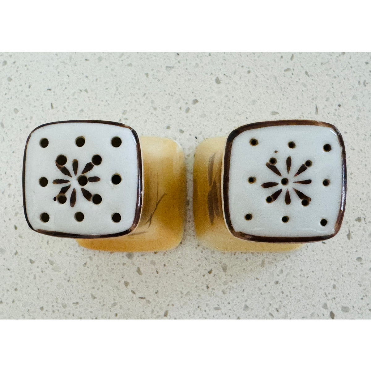 Vintage Mid-Century Japanese Hand-Painted Ceramic Salt & Pepper Shakers - Marked Japan
