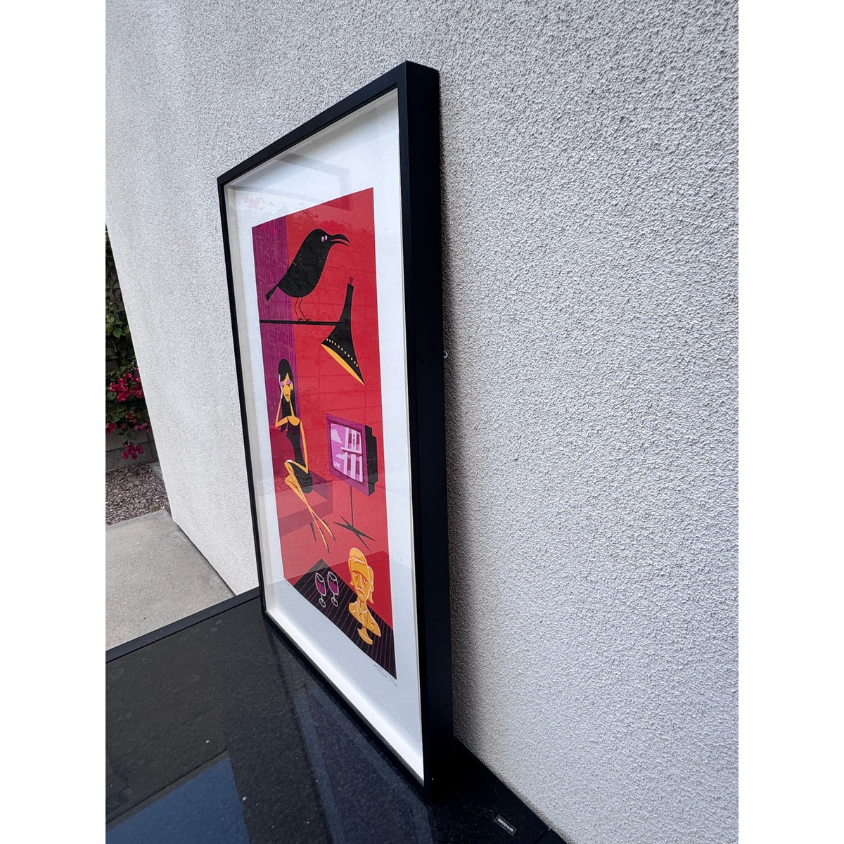 SHAG Josh Agle Elsa and the Raven Signed Numbered Serigraph 2006 Framed 24/200