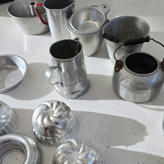 Vintage Mid-Century Aluminum Baking and Kitchenware Mixed Lot