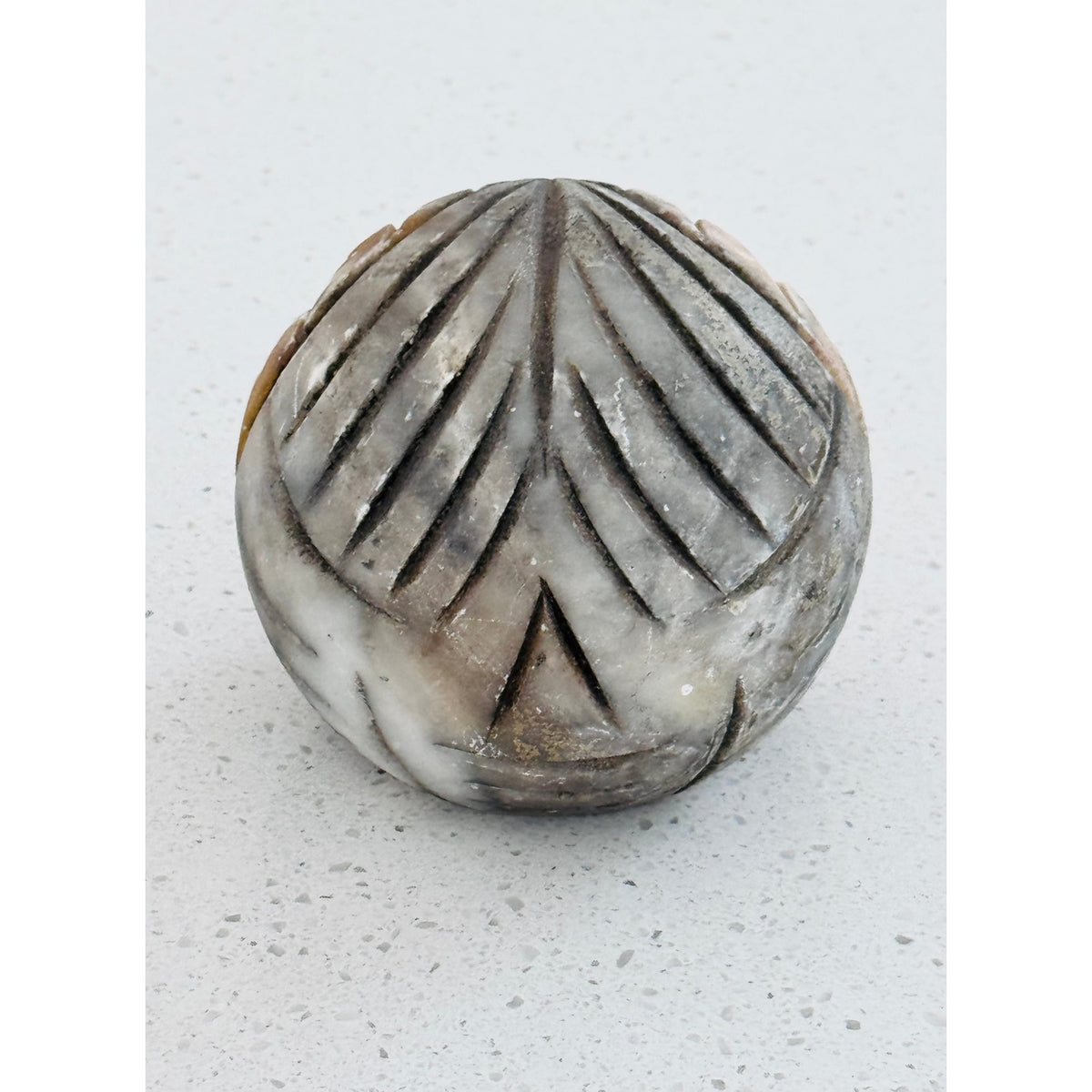 Vintage Alabaster Owl Paperweight  Yellow Eyes