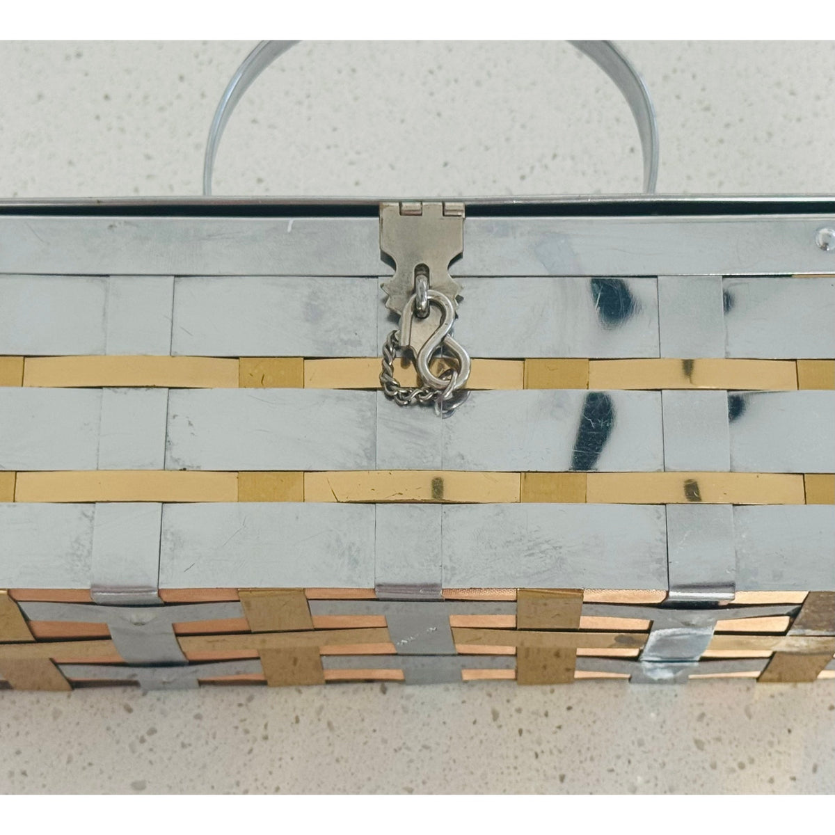 Dorset Rex vintage goldtone & silver basket handbag