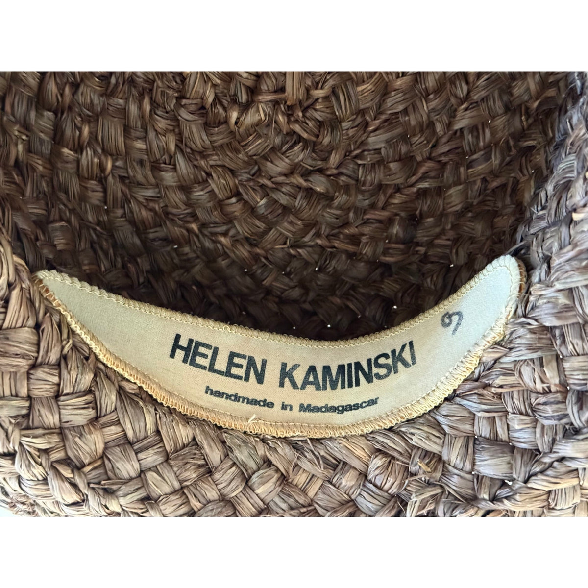 Helen Kaminski Newport Raffia Braid Boater Sun Hat Size 57 Nougat Brown Bow
