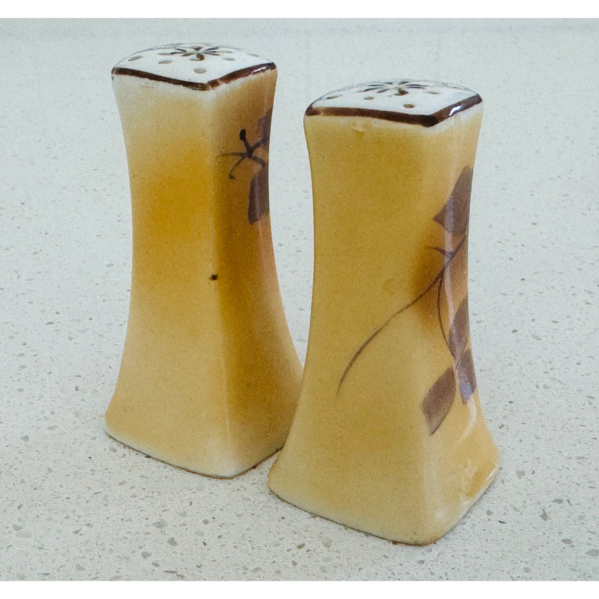 Vintage Mid-Century Japanese Hand-Painted Ceramic Salt & Pepper Shakers - Marked Japan