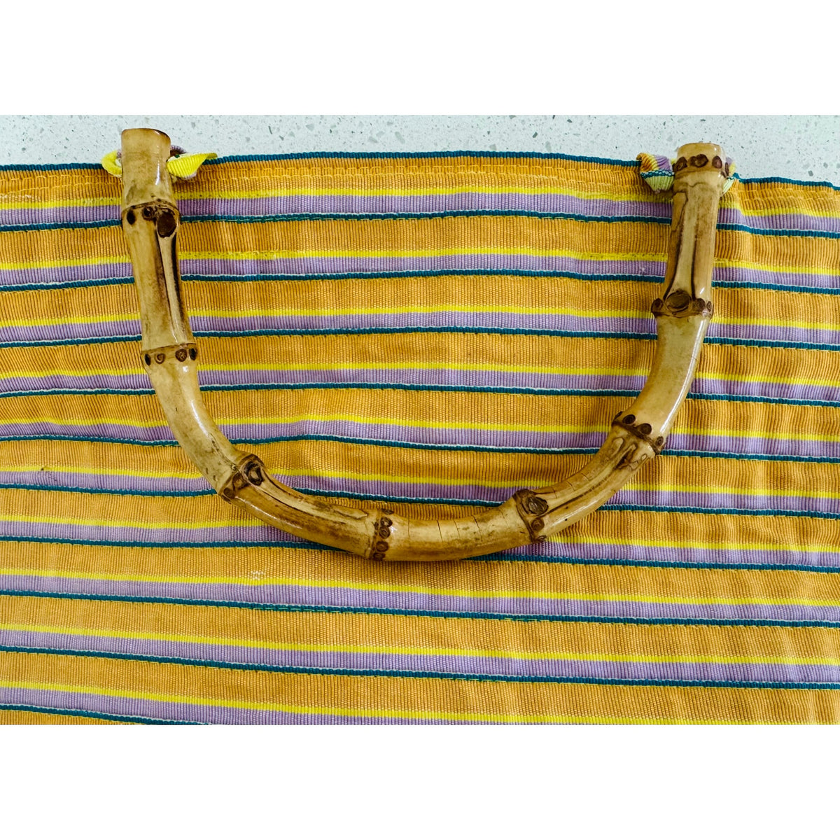 San Diego Hat Co Yellow Matching Hat & Bamboo Handle Tote Set 2pc