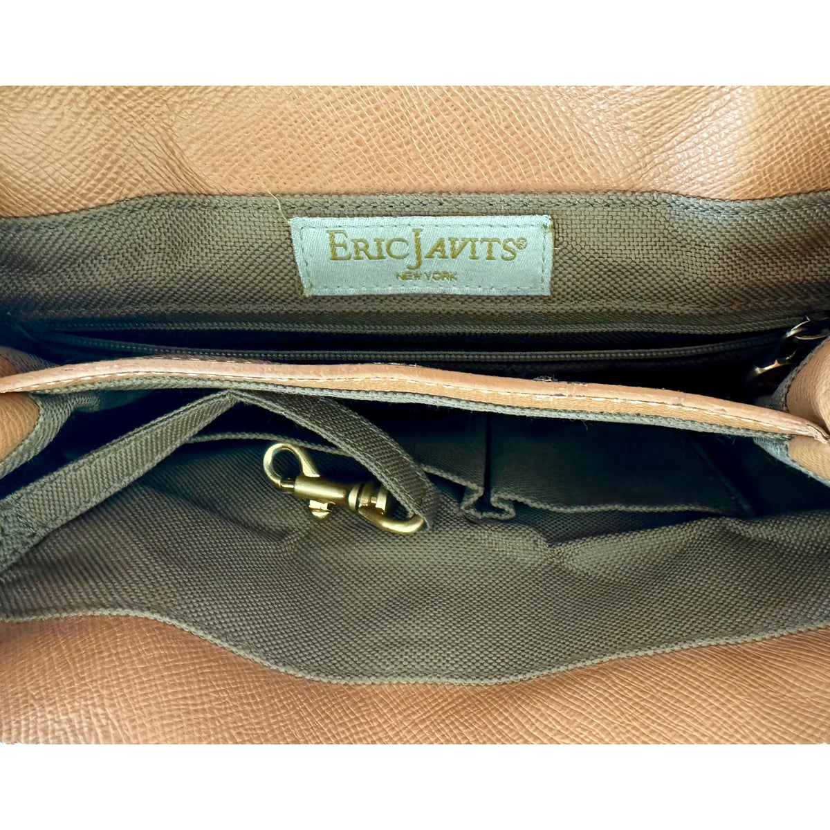 Eric Javits New York Woven Leather Trim Handbag