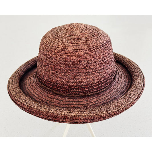 Panama Hatee Rafia Hat Size F Plum New