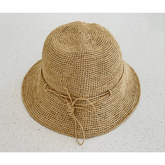 Helen Kaminski Provence 10 Packable Raffia Crochet Sun Hat Natural Adjustable OS