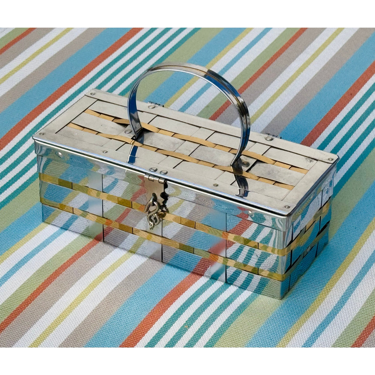 Dorset Rex vintage goldtone & silver basket handbag