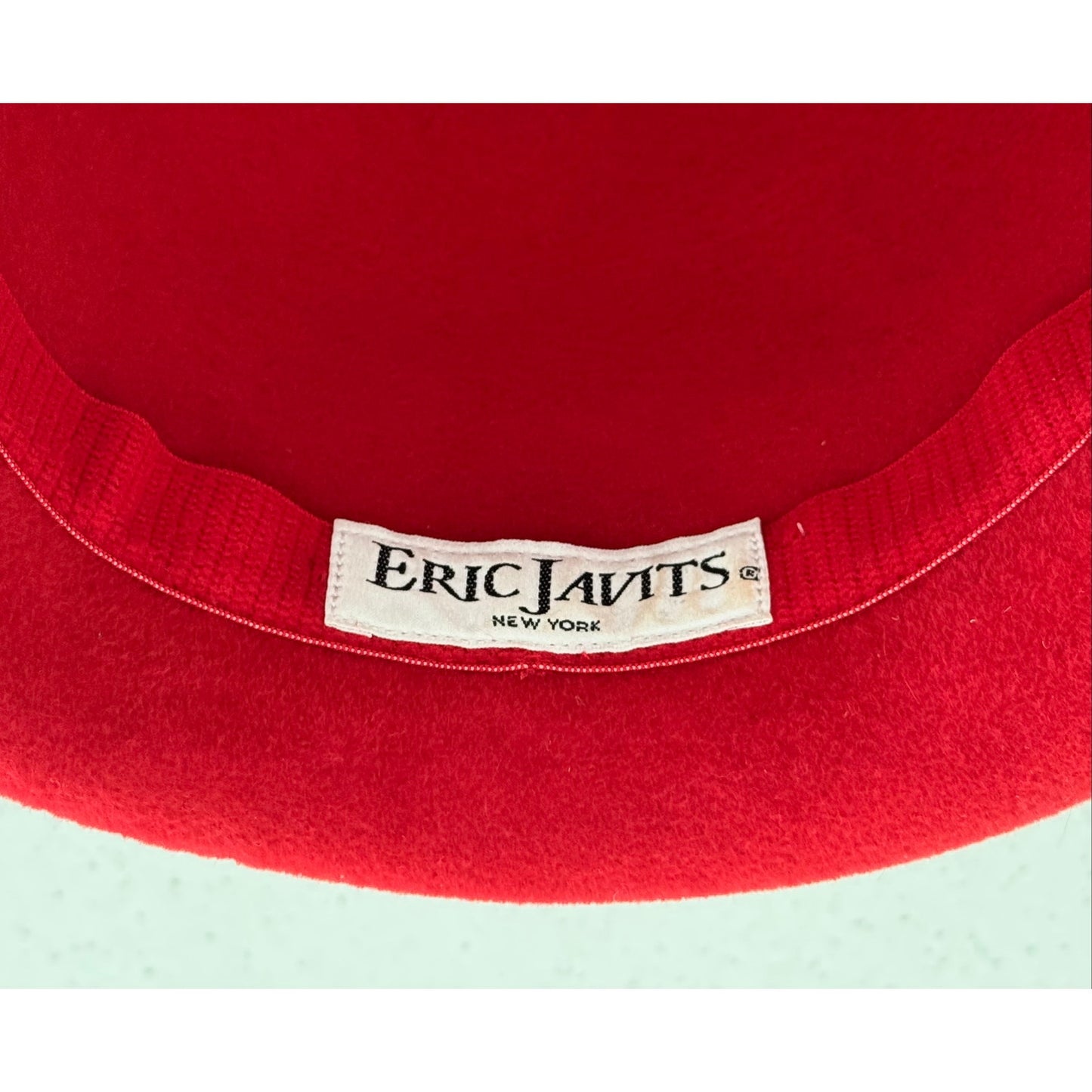 Eric Javits NOS Red Felt Cloche Hat | 1999 | Includes Sunglasses Pictured