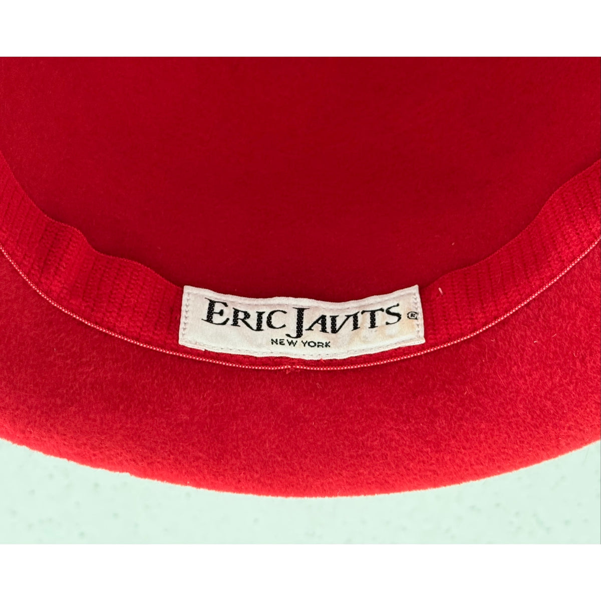 Eric Javits NOS Red Felt Cloche Hat | 1999 | Includes Sunglasses Pictured